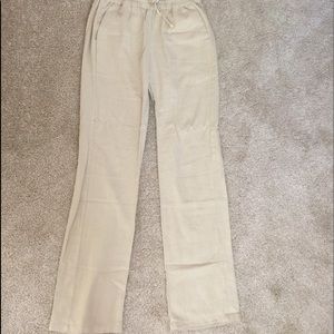 Khaki linen pants